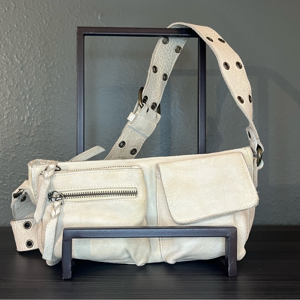 Free People Off-White Leather Crossbody